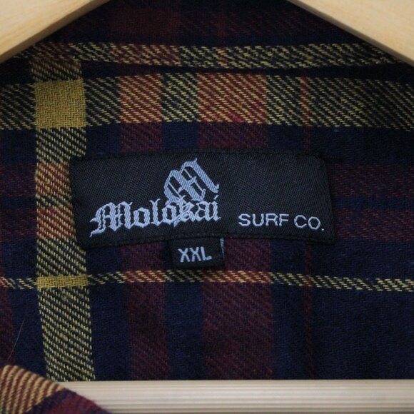 Molokai Flannel Shirt Mens 2XL Multicolor Plaid Button Down Soft Long Sleeve - Picture 7 of 9